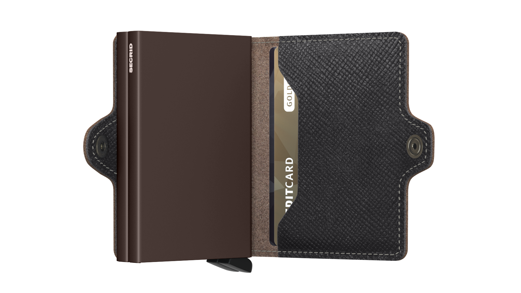 Secrid Twin Wallet Saffiano Brown/Brown RFID Secure Authorized Dealer Leather