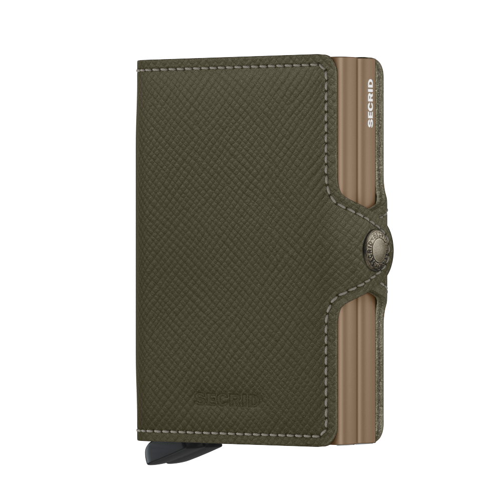 Twinwallet Saffiano Olive RFID Secure