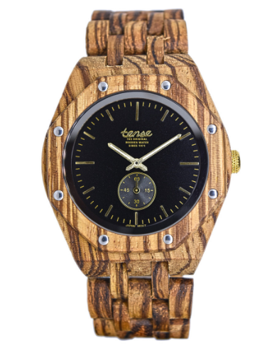 Tense Men's Wooden Watch Washington North - Zebrawood Locally Hand Made